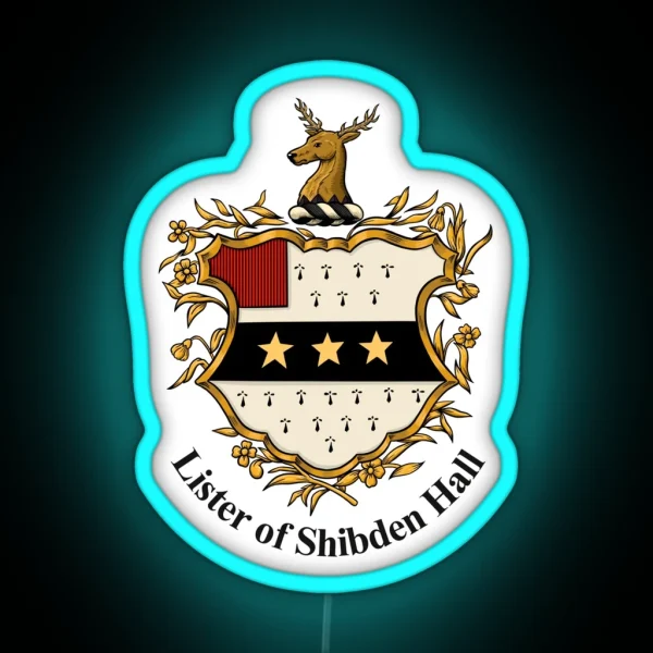 Lister Of Shibden Hall Crest And Arms RGB Neon Sign