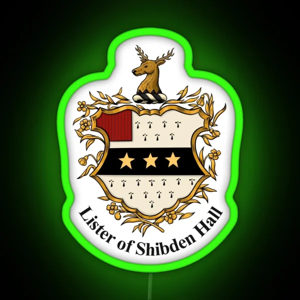 Lister Of Shibden Hall Crest And Arms RGB Neon Sign