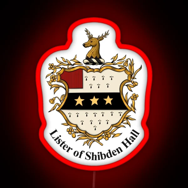 Lister Of Shibden Hall Crest And Arms RGB Neon Sign