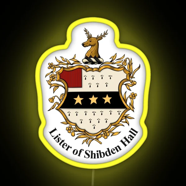 Lister Of Shibden Hall Crest And Arms RGB Neon Sign