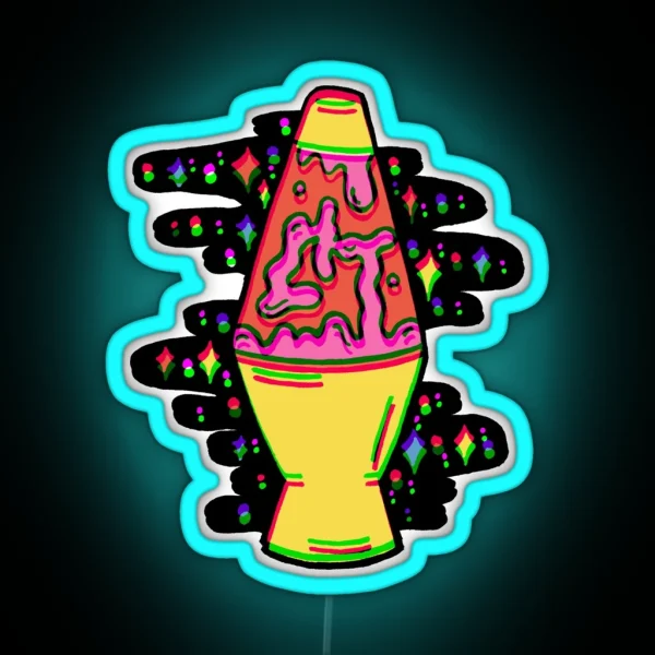 Lit Lava Lamp In Pink In 3D RGB Neon Sign