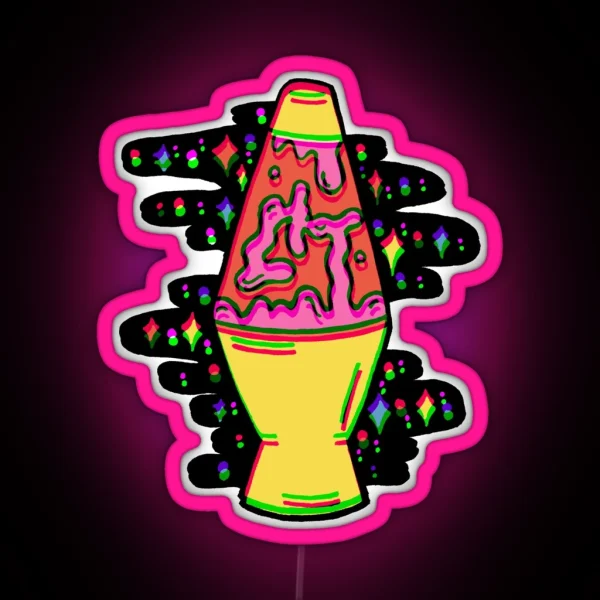 Lit Lava Lamp In Pink In 3D RGB Neon Sign
