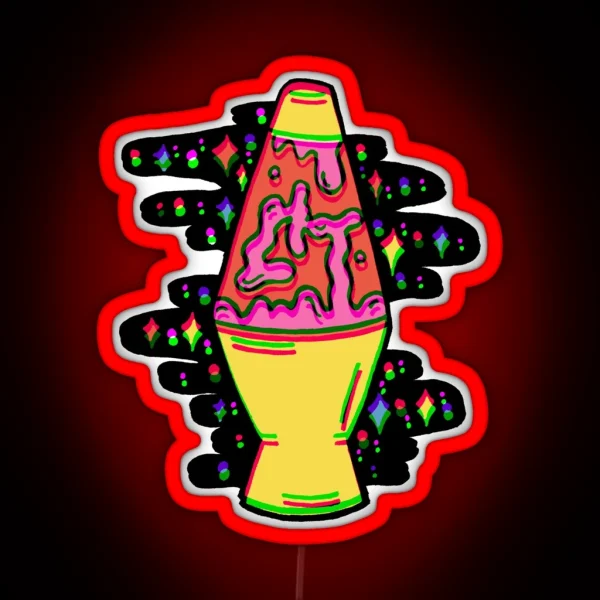 Lit Lava Lamp In Pink In 3D RGB Neon Sign