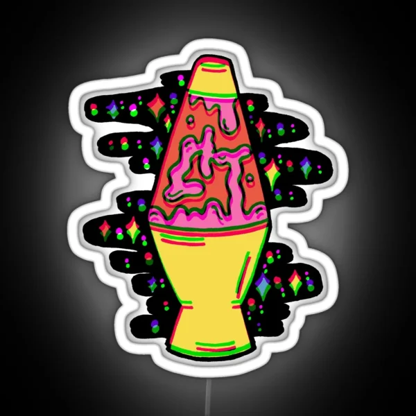 Lit Lava Lamp In Pink In 3D RGB Neon Sign
