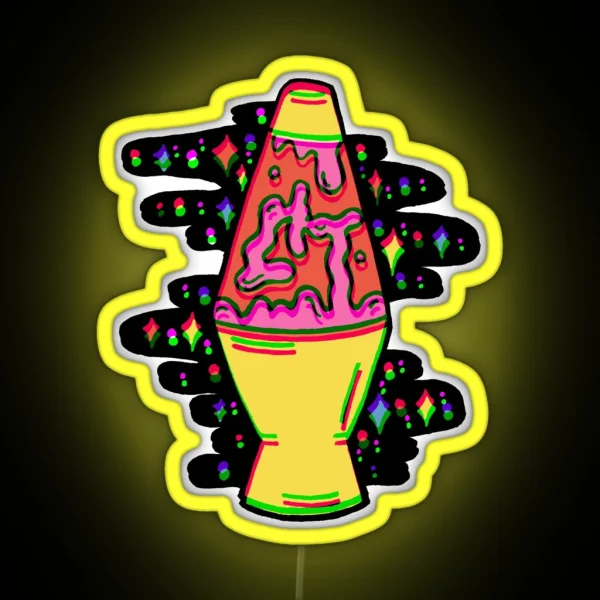 Lit Lava Lamp In Pink In 3D RGB Neon Sign
