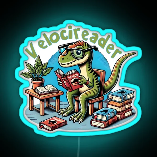 Literary Book Lover Reader Velocireader RGB Neon Sign