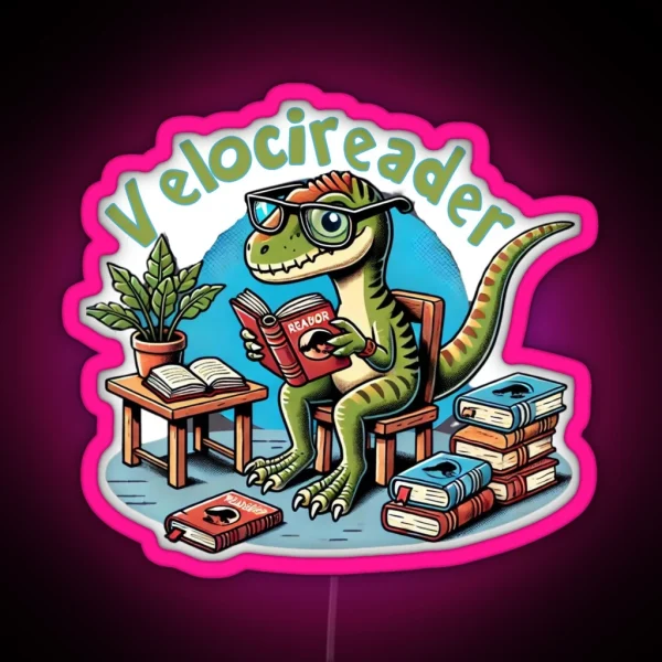 Literary Book Lover Reader Velocireader RGB Neon Sign