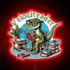 literary book lover reader velocireader dinosaur rgb neon sign