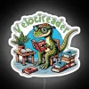 literary book lover reader velocireader dinosaur rgb neon sign white