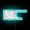 Neon Sign Saying Little Bugs in RGB Blue Color
