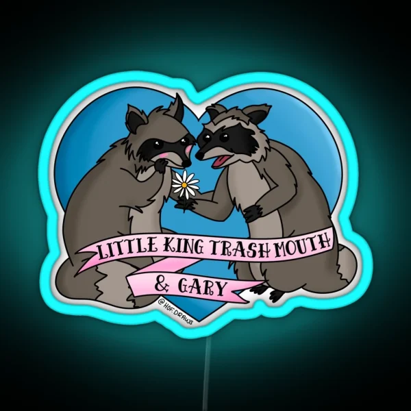 Little King Trash Mouth And Gary Raccoons RGB Neon Sign