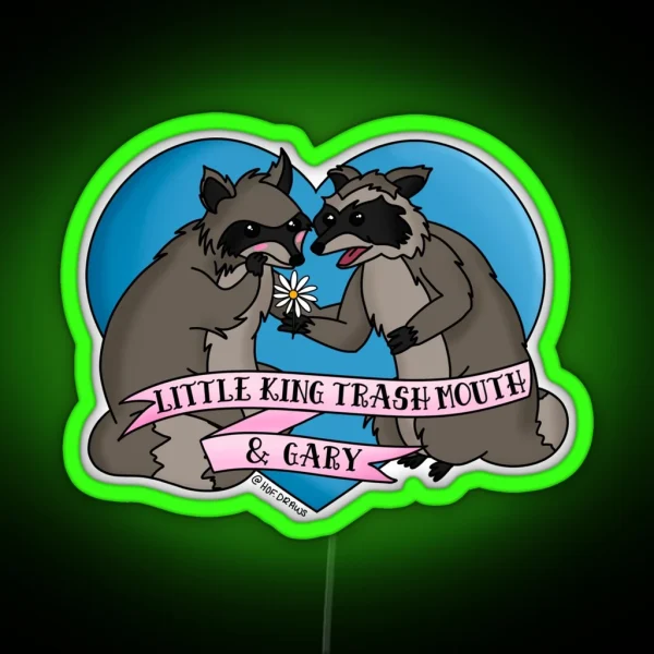 Little King Trash Mouth And Gary Raccoons RGB Neon Sign