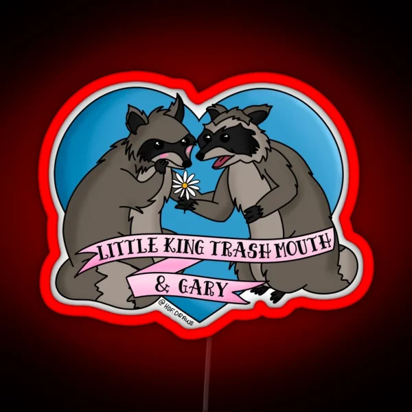 Little King Trash Mouth And Gary Raccoons RGB Neon Sign