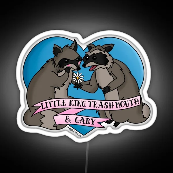 Little King Trash Mouth And Gary Raccoons RGB Neon Sign