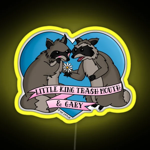 Little King Trash Mouth And Gary Raccoons RGB Neon Sign