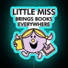 little miss brings books everywhere neon rgb blue