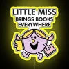 little miss brings books everywhere neon rgb yellow sign