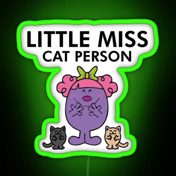 Little Miss Cat Person RGB Neon Sign