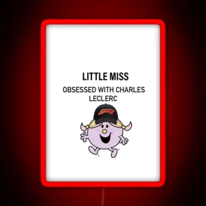 Little Miss Obsessed With Charles Leclerc RGB Neon Sign