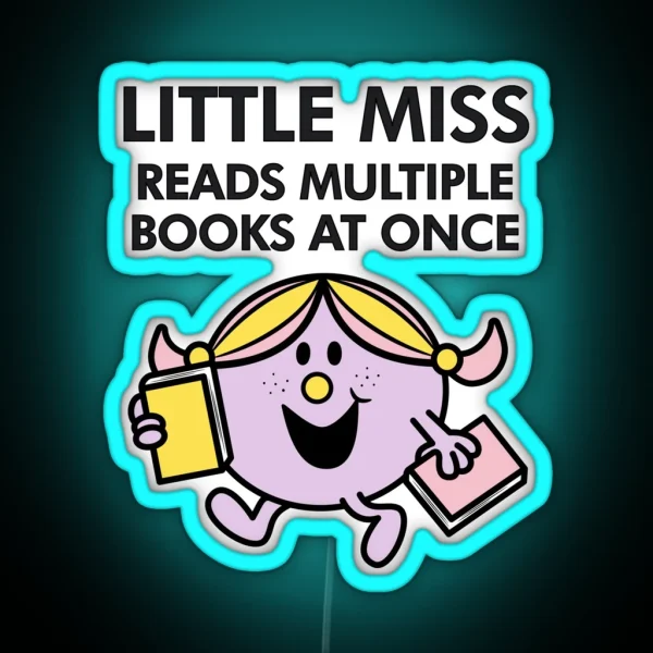 Little Miss Reads Multiple Books At Once RGB Neon Sign