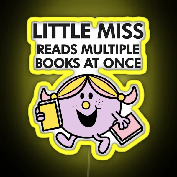 Little Miss Reads Multiple Books At Once RGB Neon Sign