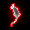 An adorable little rat friend neon sign in vibrant RGB colors with a red tone.