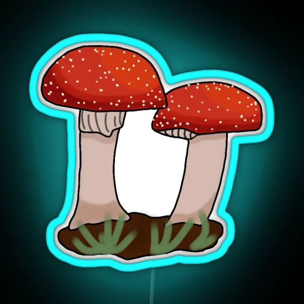 Little Red Toadstools RGB Neon Sign