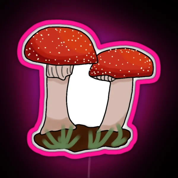 Little Red Toadstools RGB Neon Sign