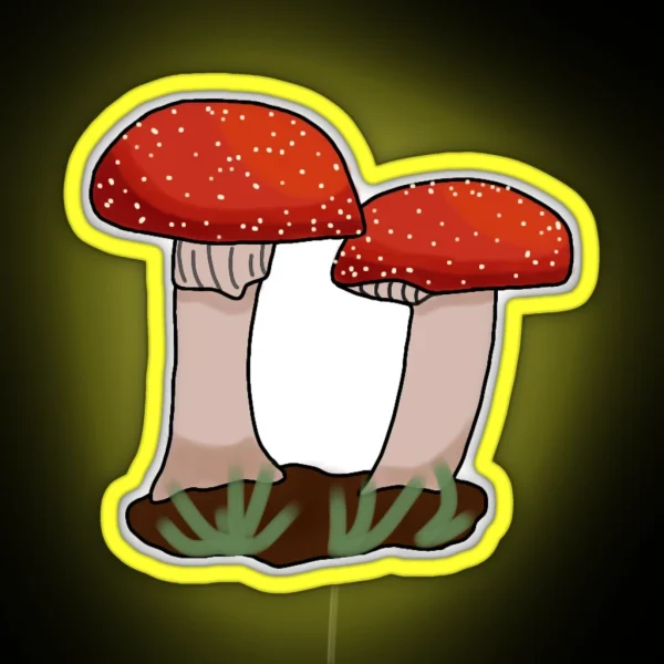 Little Red Toadstools RGB Neon Sign