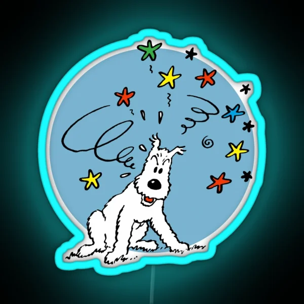 Little White Dog RGB Neon Sign