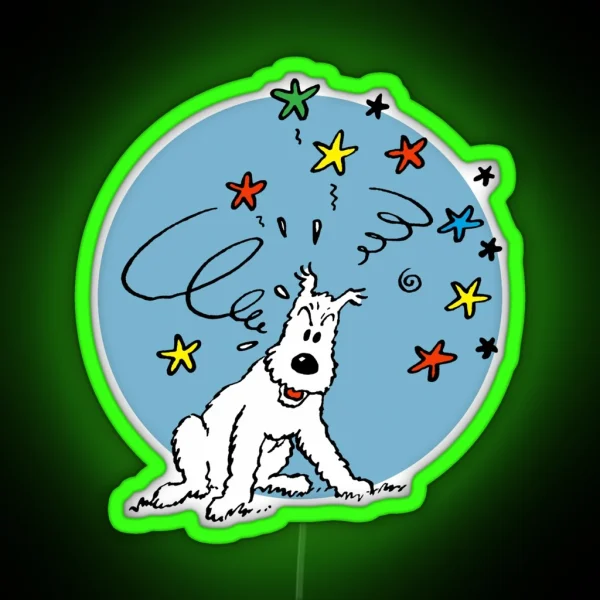 Little White Dog RGB Neon Sign