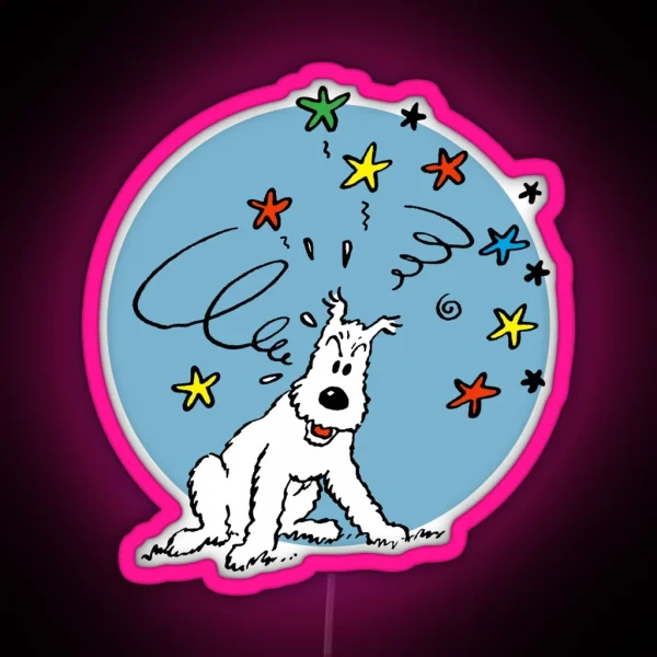 Little White Dog RGB Neon Sign