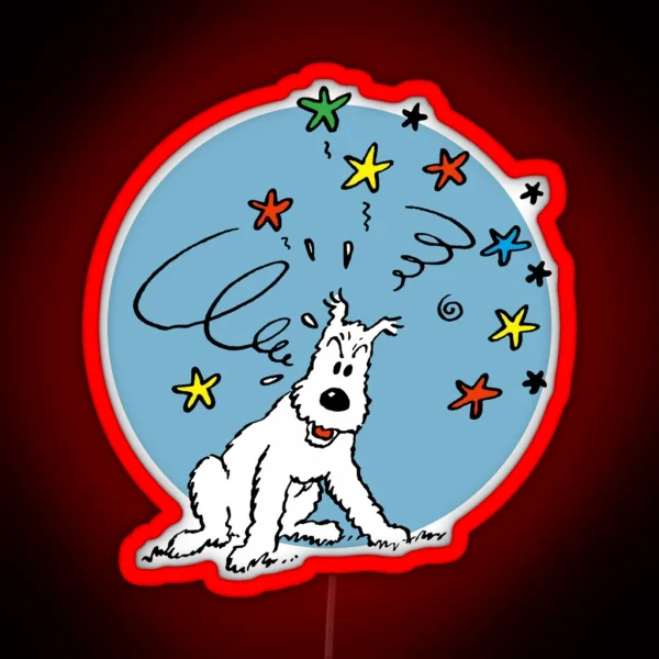 Little White Dog RGB Neon Sign