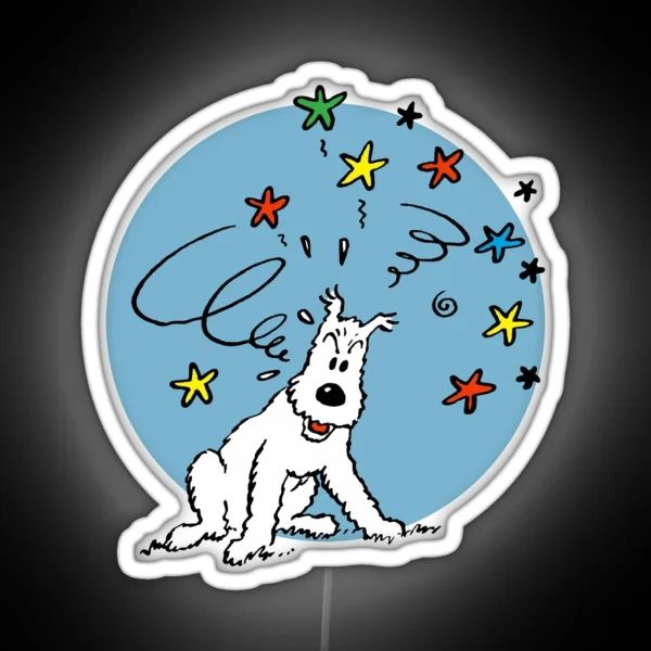 Little White Dog RGB Neon Sign
