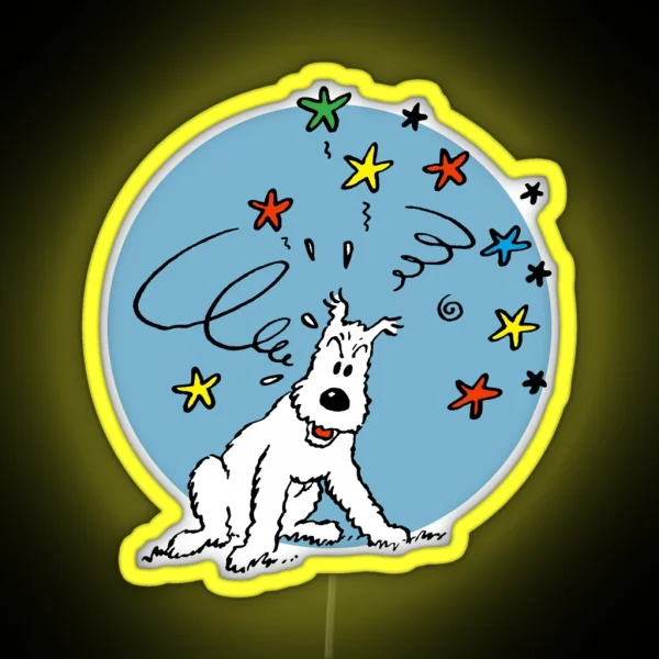Little White Dog RGB Neon Sign