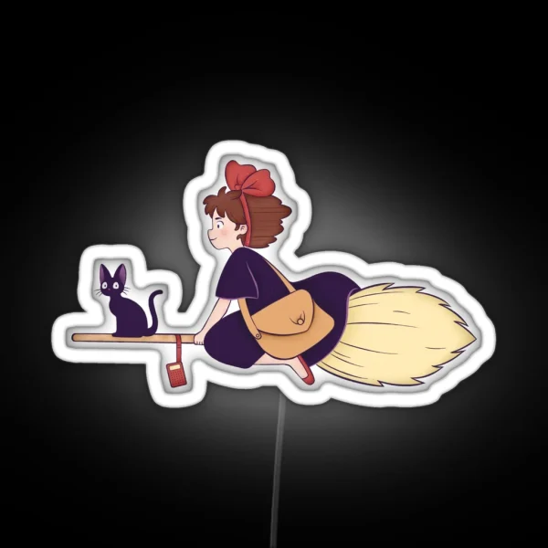 Little Witch On The Broom RGB Neon Sign