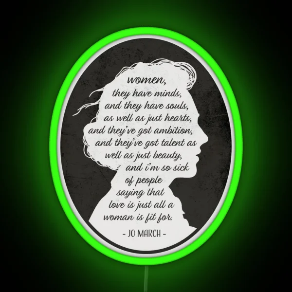 Little Women Jo March Quote RGB Neon Sign