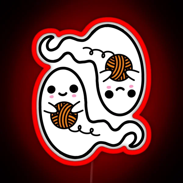 Little Yarny Ghosts RGB Neon Sign