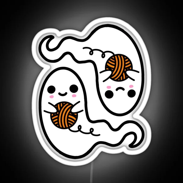 Little Yarny Ghosts RGB Neon Sign