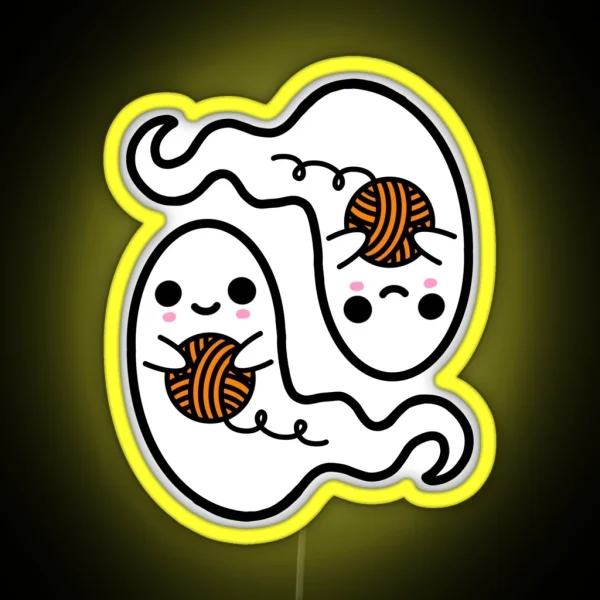 Little Yarny Ghosts RGB Neon Sign