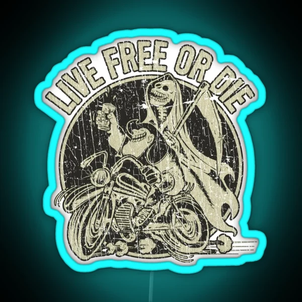 Live Free Or Die 1982 RGB Neon Sign