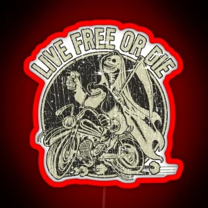 Live Free Or Die 1982 RGB Neon Sign