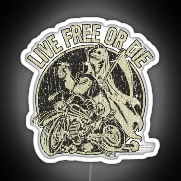 Live Free Or Die 1982 RGB Neon Sign