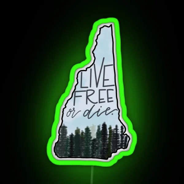 Live Free Or Die Scene RGB Neon Sign