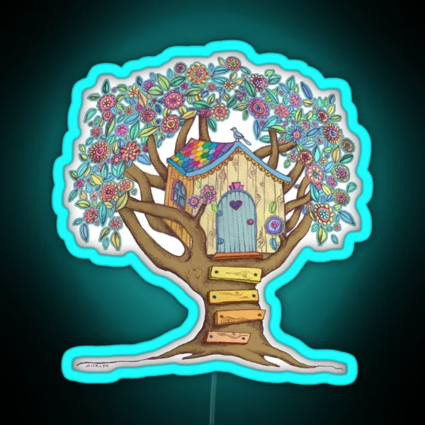 Live Simply Love Trees RGB Neon Sign