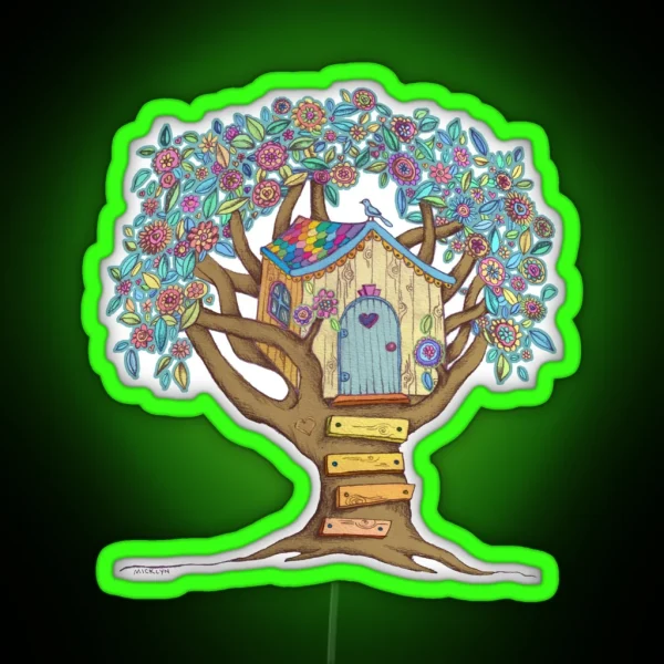 Live Simply Love Trees RGB Neon Sign