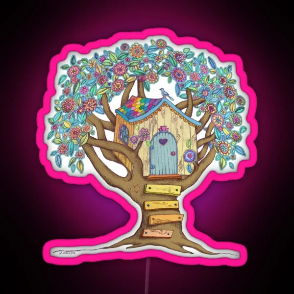 Live Simply Love Trees RGB Neon Sign