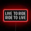 Live to ride cool motorcycle – funny helmet LED & bikers gifts RGB neon sign.
