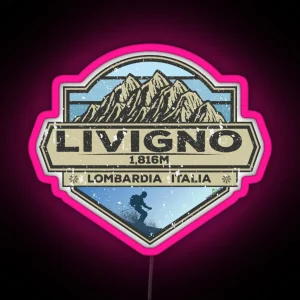 Livigno Italy Italia Ski Skiing Italian Aples Led Led 01 RGB Neon Sign