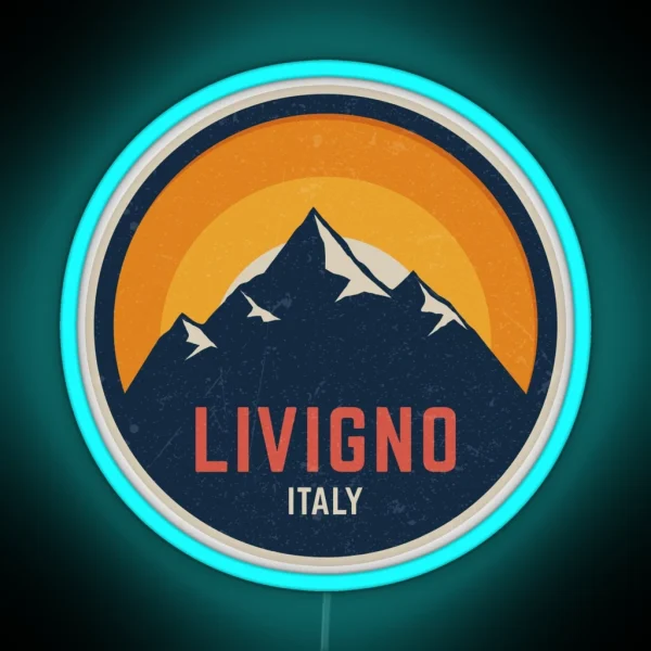 Livigno Italy Mountain Design RGB Neon Sign